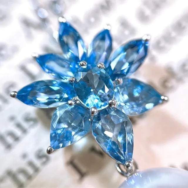 南洋パール&サンタマリアアクアマリンネックレスK18WG1.70ct 12.5㎜